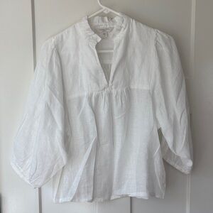 Garnet Hill white linen blouse